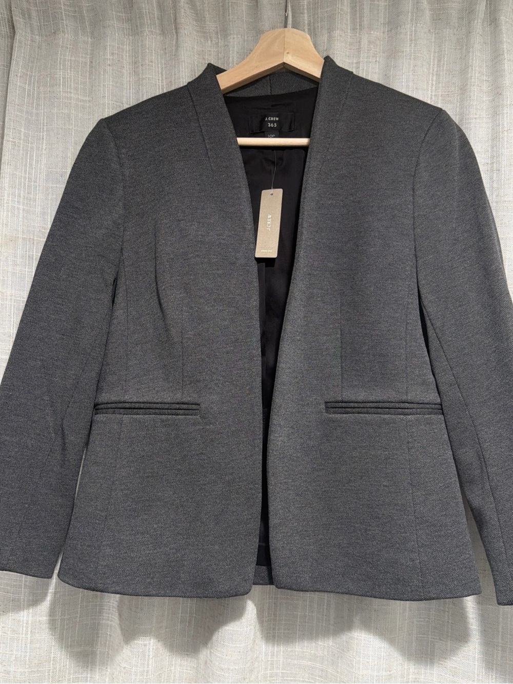 J. Crew Charcoal Gray Open-Front Ponte Blazer